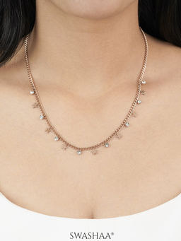 SWASHAA - Diamond Star Rosegold Plated Necklace