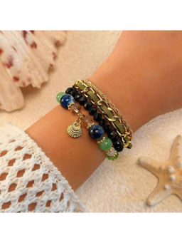 Amorenmore - Oceanica Muse Charm Layered Bracelet Set