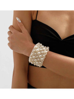 Amorenmore - Veloura Bloom Pearl Statement Cuff Bracelet