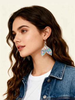 Amorenmore - Oceanica Drift Mermaid Tail Drop Earrings