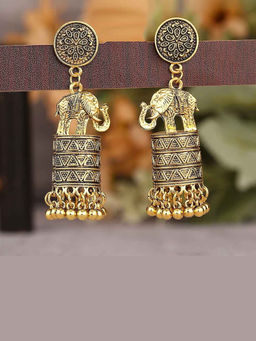 Amorenmore - Rajsi Heritage Elephant Jhumka Earrings