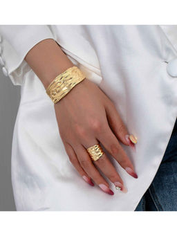 Amorenmore - Molten Gold Cuff And Ring Set