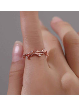 Amorenmore - Rose Vine Adjustable Copper Ring