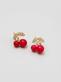 Amorenmore - Scarlet Blush Cherry Clip Earrings