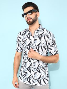 CRIMSOUNE CLUB - Men White Printed Shirt