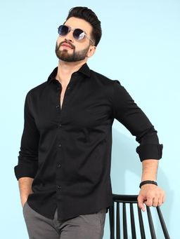 CRIMSOUNE CLUB - Men Black Solid Shirt