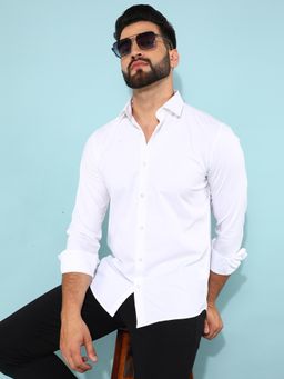 CRIMSOUNE CLUB - Men White Solid Shirt