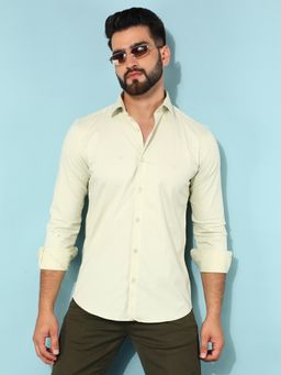 CRIMSOUNE CLUB - Men Green Solid Shirt