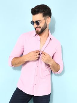 CRIMSOUNE CLUB - Men Pink Solid Shirt