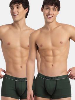 Jockey - 8015 Men Super Combed Cotton Rib Solid Trunk-Deep Forest