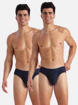 Jockey - US59 Men Super Combed Cotton Elastane Solid Brief-Navy