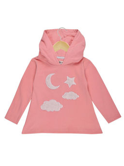 The Mom Store - Girls Cotton Hooded Sweater Dress - Pink