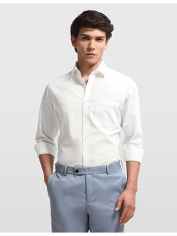 Arrow - White Cotton Full Sleeves Collar Neck Solid Shirt