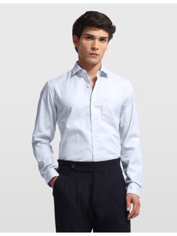 Arrow - Grey Cotton Full Sleeves Collar Neck Self Design Shirt