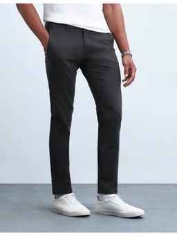 Flying Machine - Cotton Straight Mid Waist Regular Fit Solid Trouser