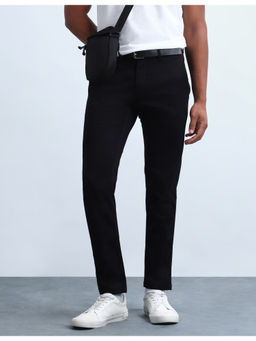 Flying Machine - Cotton Straight Mid Waist Regular Fit Solid Trouser