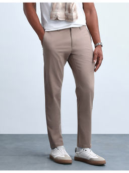 Flying Machine - Cotton Straight Mid Waist Regular Fit Solid Trouser