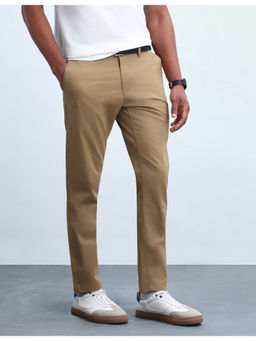 Flying Machine - Cotton Straight Mid Waist Regular Fit Solid Trouser
