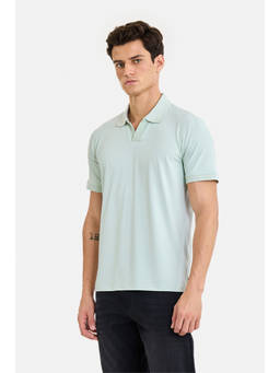 Snitch - Green Cotton Blend Half Sleeves Collar Neck Solid Polo T-Shirt