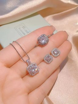 ZAISHA - Solitaire Stone 3-Piece Jewellery Set