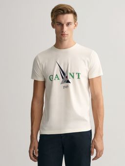 GANT - Men Off White Sail T-Shirt