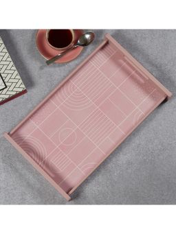 HomeTown - Print Modern Pop Pink Engineered Wood Tray Medium in Pink