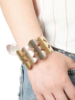 Yellow Chimes - Gold-Toned Dots Design Bracelet