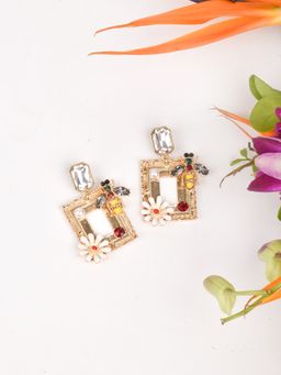 Joker and Witch - Joker & Witch Bee Frame Floral Multi-Color Earring