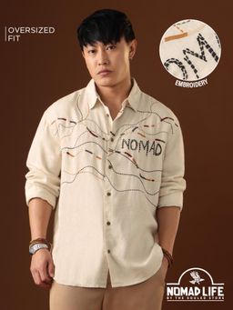 The Souled Store - Official Nomad Lines Of Stitch Mens Oversized Shirt