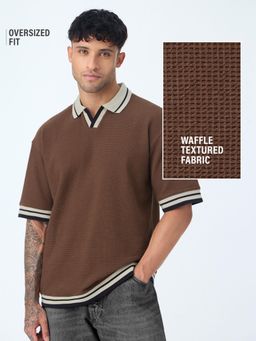 The Souled Store - Oversized: Russet Mens Oversized Polo T-Shirt