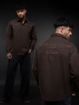 The Souled Store - Embroidered Outlaw Mens Relaxed Shirt