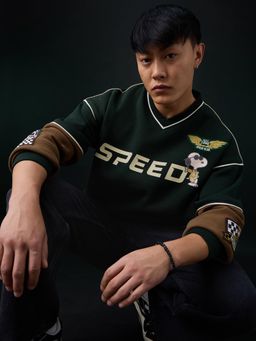 The Souled Store - Snoopy Racing Club Mens Oversized Sweatshirt