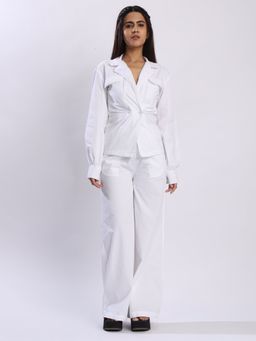 Bene Kleed - Women White Casual Co-Ord Set