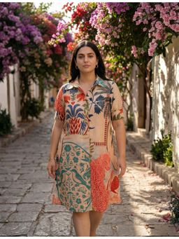 Golden Mirror Fashion - Canvas Shirt Dress