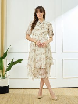 Latin Quarters - Women's Ivory Printed Dress