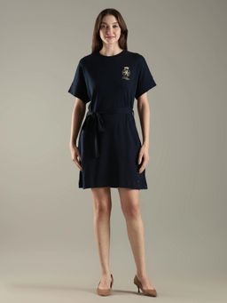 Tommy Hilfiger - Cotton Crew Neck T-Shirt Dress with Belt