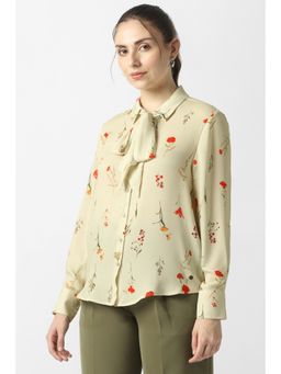 Van Heusen - Women Beige Floral Print Long Sleeves Formal Shirt