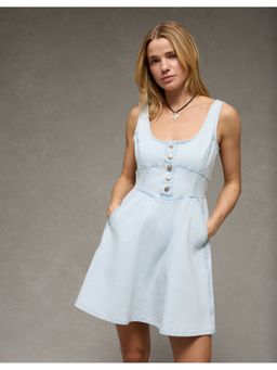 American Eagle - Corset Button-Up Denim Mini Dress