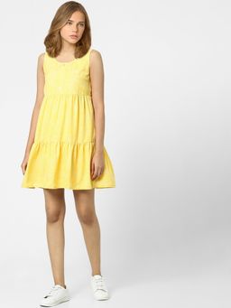 ONLY - Women Printed Yellow Dress
