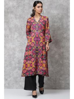 Biba - Purple Straight Cotton Kurtas