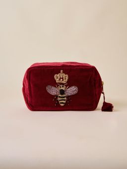 Amaara Home - Maroon Bumble Bee Makeup Pouch for Travel