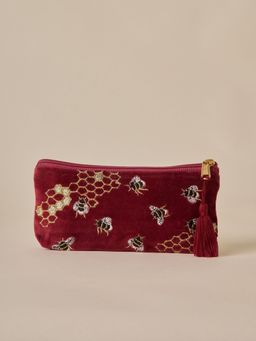 Amaara Home - Maroon Bumble Bee Travel Pouch