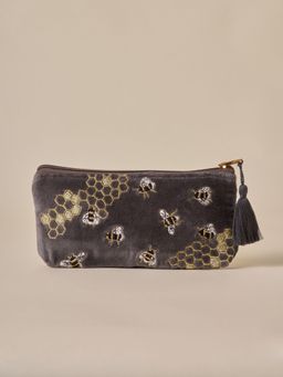 Amaara Home - Grey Bumble Bee Travel Pouch