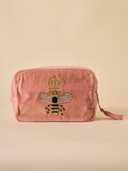 Amaara Home - Pink Bumble Bee Makeup Pouch for Travel