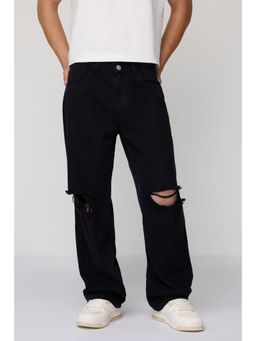 FREAKINS - Black Worn-In Straight Jeans