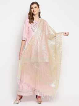 Dupatta Bazaar - Womens Zari Woven Gold Banarasi Dupatta