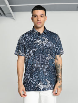 Puma - Cloudspun Bloom Camo Men Golf Polo T-Shirt Navy Blue