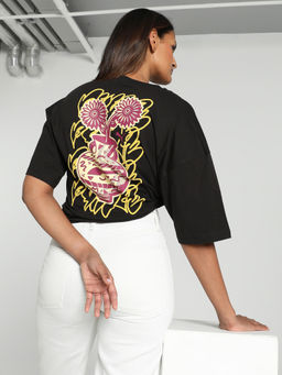 Puma - Graphics Bloom Women Oversized T-Shirt Black