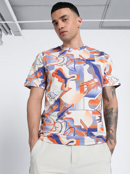 Puma - Classics Brand Love Printed Men T-Shirt White & Orange
