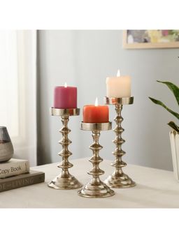 De Maison Decor - Ebon Whisper Candle Holders Silver (Set of 3)